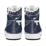 Mystical Lunar Phase Print High Top Leather Sneakers