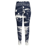 Mystical Lunar Phase Print High-Waisted Pocket Leggings