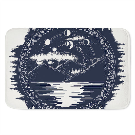 Mystical Lunar Phase Print Indoor Door Mat
