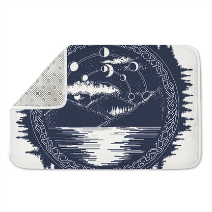 Mystical Lunar Phase Print Indoor Door Mat