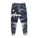 Mystical Lunar Phase Print Jogger Pants