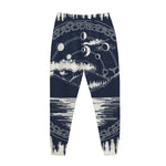 Mystical Lunar Phase Print Jogger Pants