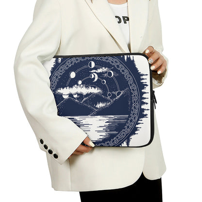 Mystical Lunar Phase Print Laptop Sleeve