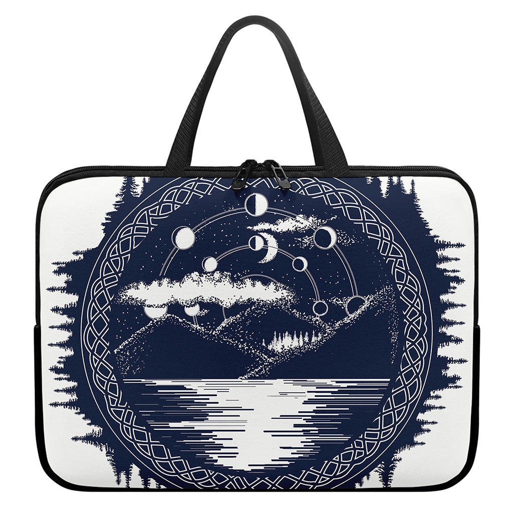Mystical Lunar Phase Print Laptop Sleeve With Handle