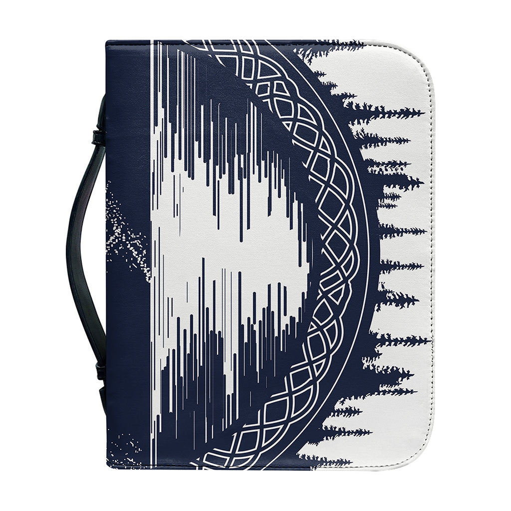 Mystical Lunar Phase Print Leather Bible Cover