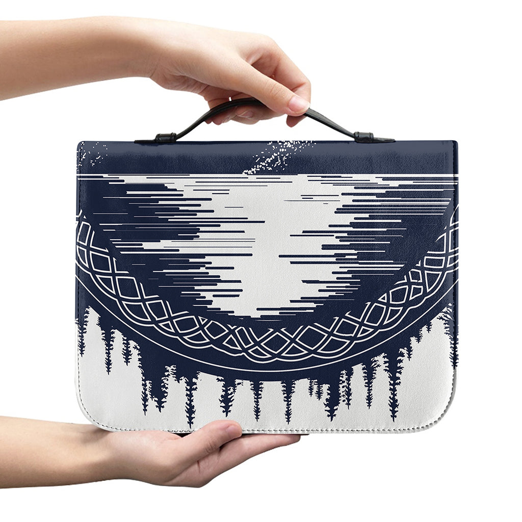 Mystical Lunar Phase Print Leather Bible Cover