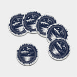 Mystical Lunar Phase Print Leather Coaster Set