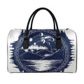 Mystical Lunar Phase Print Leather Duffel Bag