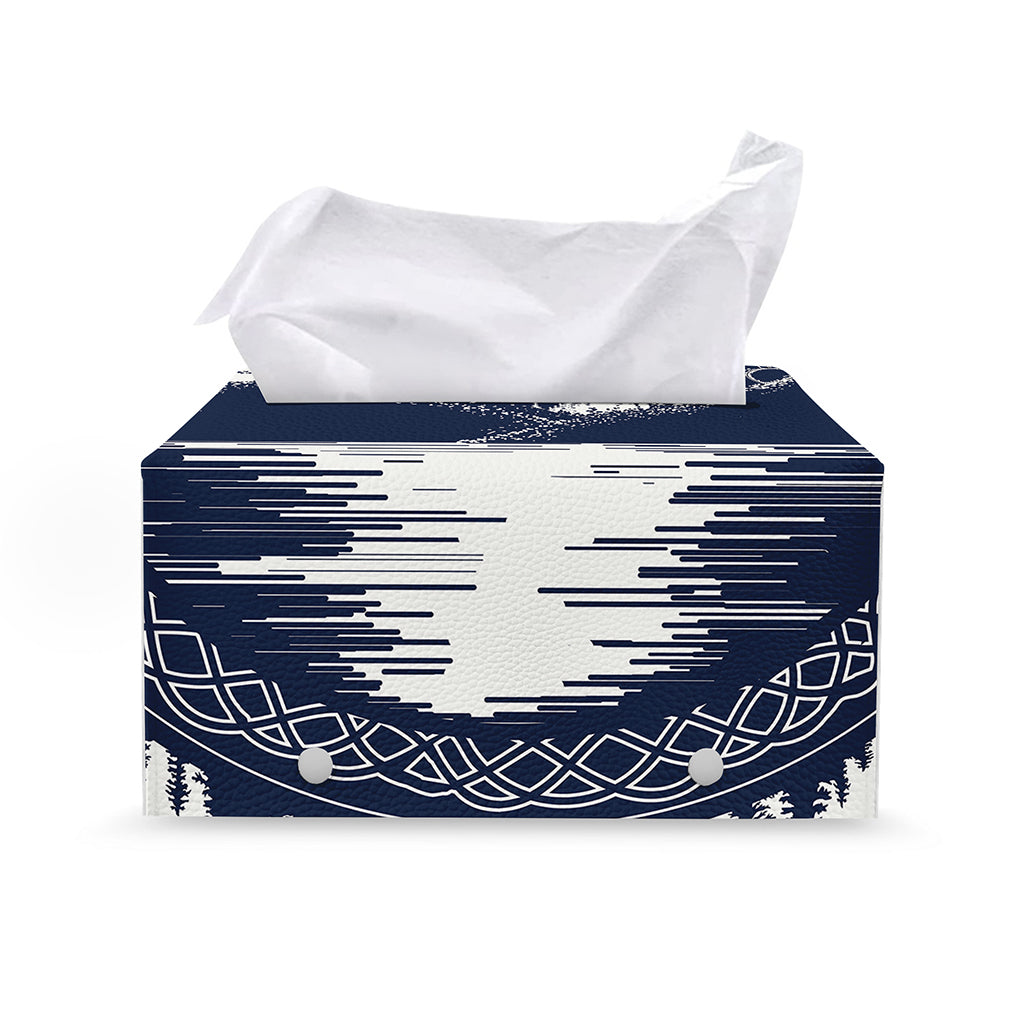 Mystical Lunar Phase Print Leather Tissue Box Cover