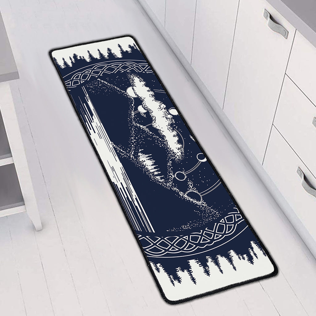 Mystical Lunar Phase Print Long Kitchen Mat