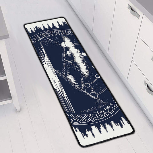 Mystical Lunar Phase Print Long Kitchen Mat