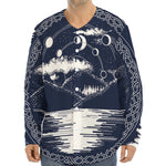 Mystical Lunar Phase Print Long Sleeve Baseball Jersey