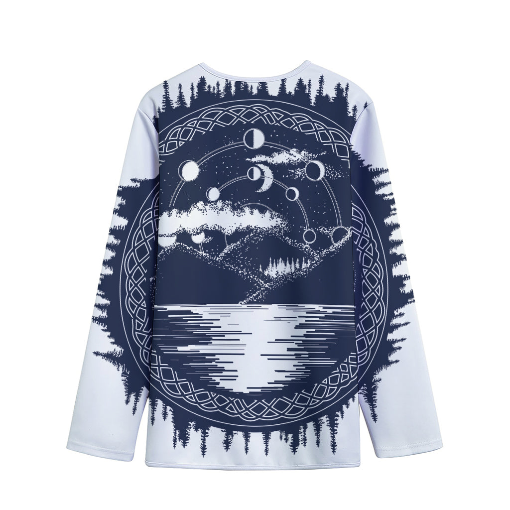 Mystical Lunar Phase Print Long Sleeve Short Coat