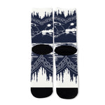 Mystical Lunar Phase Print Long Socks