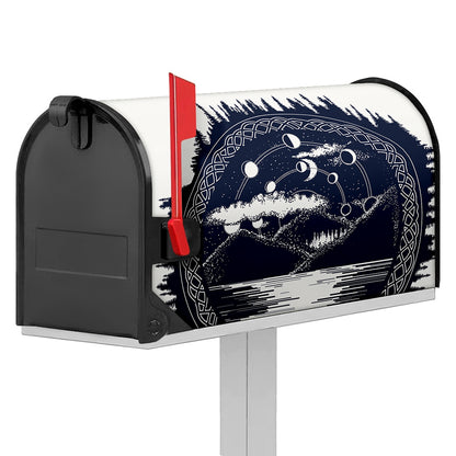 Mystical Lunar Phase Print Mailbox Cover