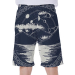 Mystical Lunar Phase Print Men's Beach Shorts