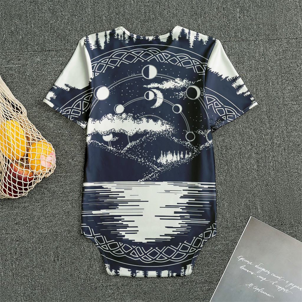 Mystical Lunar Phase Print Men's Bodysuit