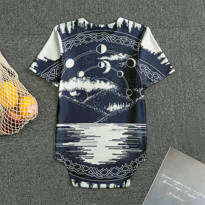 Mystical Lunar Phase Print Men's Bodysuit