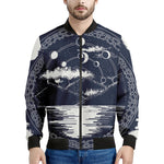 Mystical Lunar Phase Print Men's Bomber Jacket