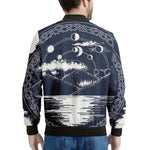 Mystical Lunar Phase Print Men's Bomber Jacket