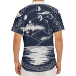 Mystical Lunar Phase Print Men's Deep V-Neck Shirt