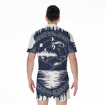 Mystical Lunar Phase Print Men's Rompers