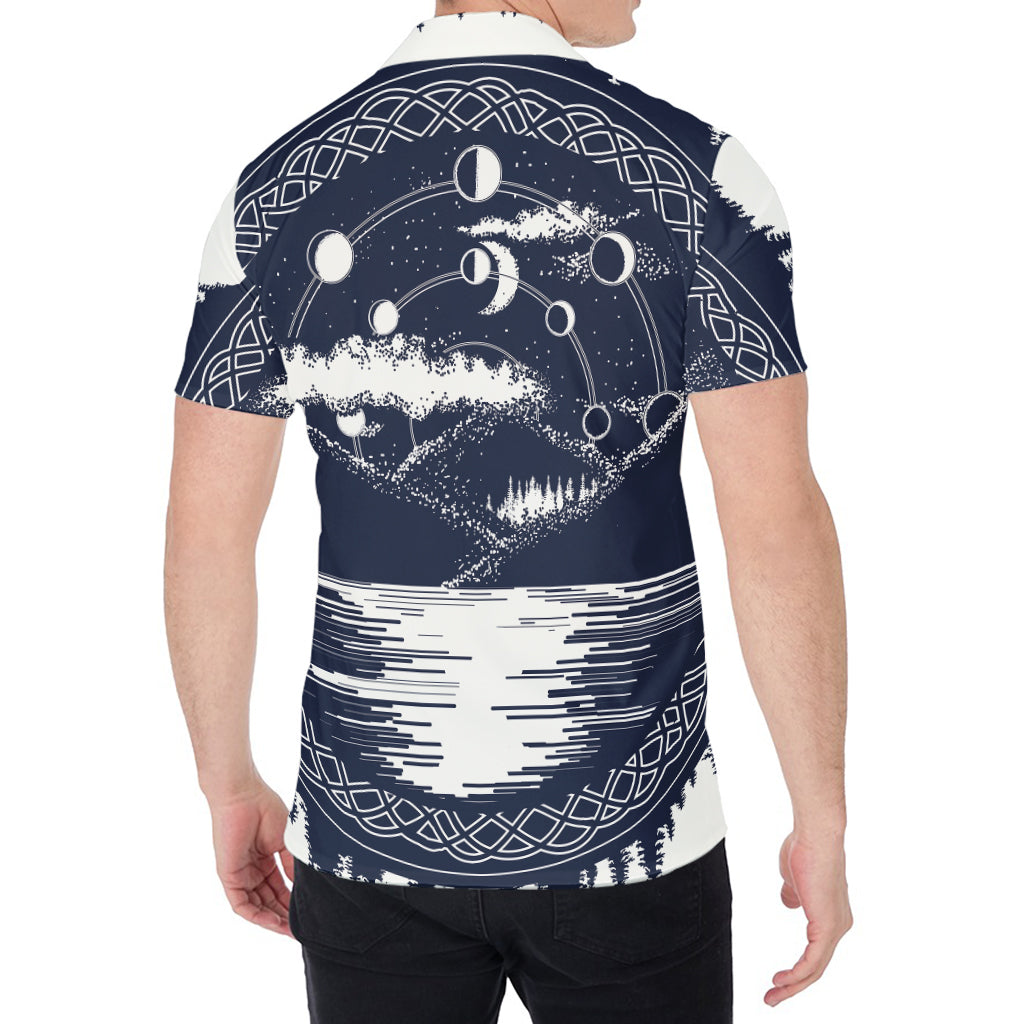 Mystical Lunar Phase Print Men's Shirt