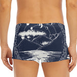 Mystical Lunar Phase Print Men's Short Boxer Briefs