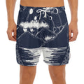 Mystical Lunar Phase Print Men's Split Running Shorts