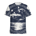 Mystical Lunar Phase Print Men's Athletic T-Shirt
