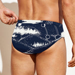 Mystical Lunar Phase Print Men's Swim Briefs