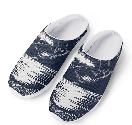 Mystical Lunar Phase Print Mesh Casual Shoes