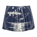 Mystical Lunar Phase Print Mesh Shorts