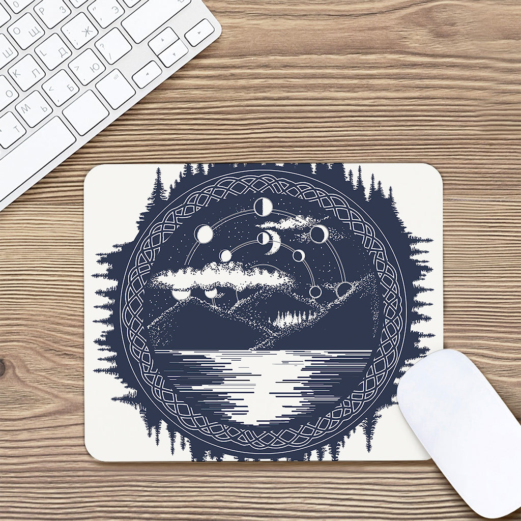 Mystical Lunar Phase Print Mouse Pad