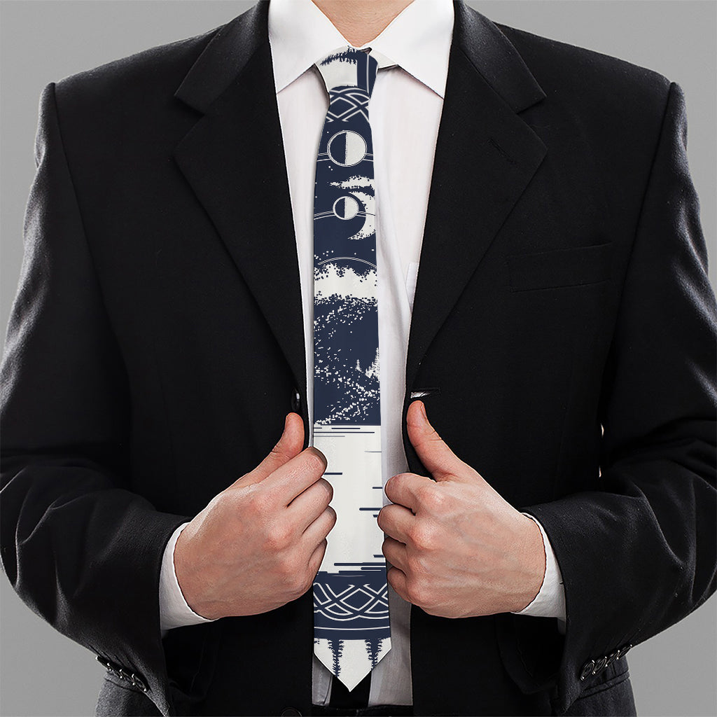 Mystical Lunar Phase Print Necktie