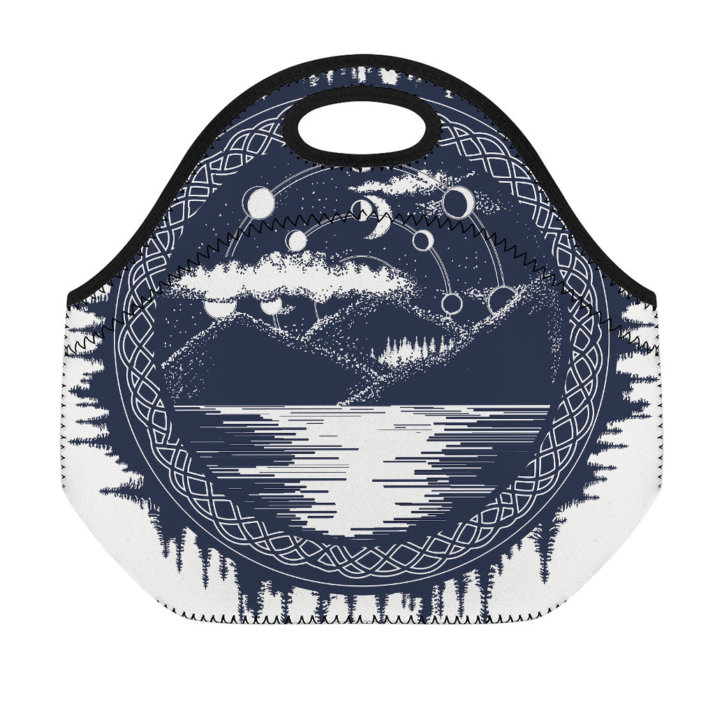 Mystical Lunar Phase Print Neoprene Lunch Bag