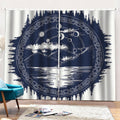 Mystical Lunar Phase Print Pencil Pleat Curtains