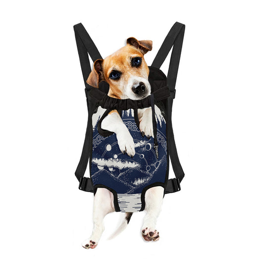 Mystical Lunar Phase Print Pet Carrier Backpack