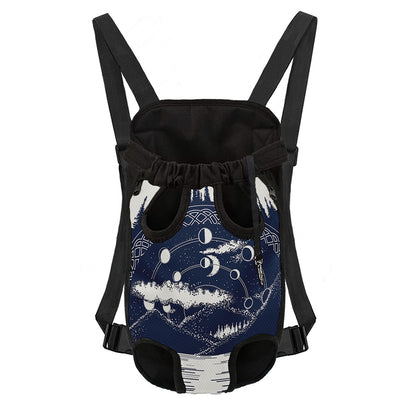 Mystical Lunar Phase Print Pet Carrier Backpack