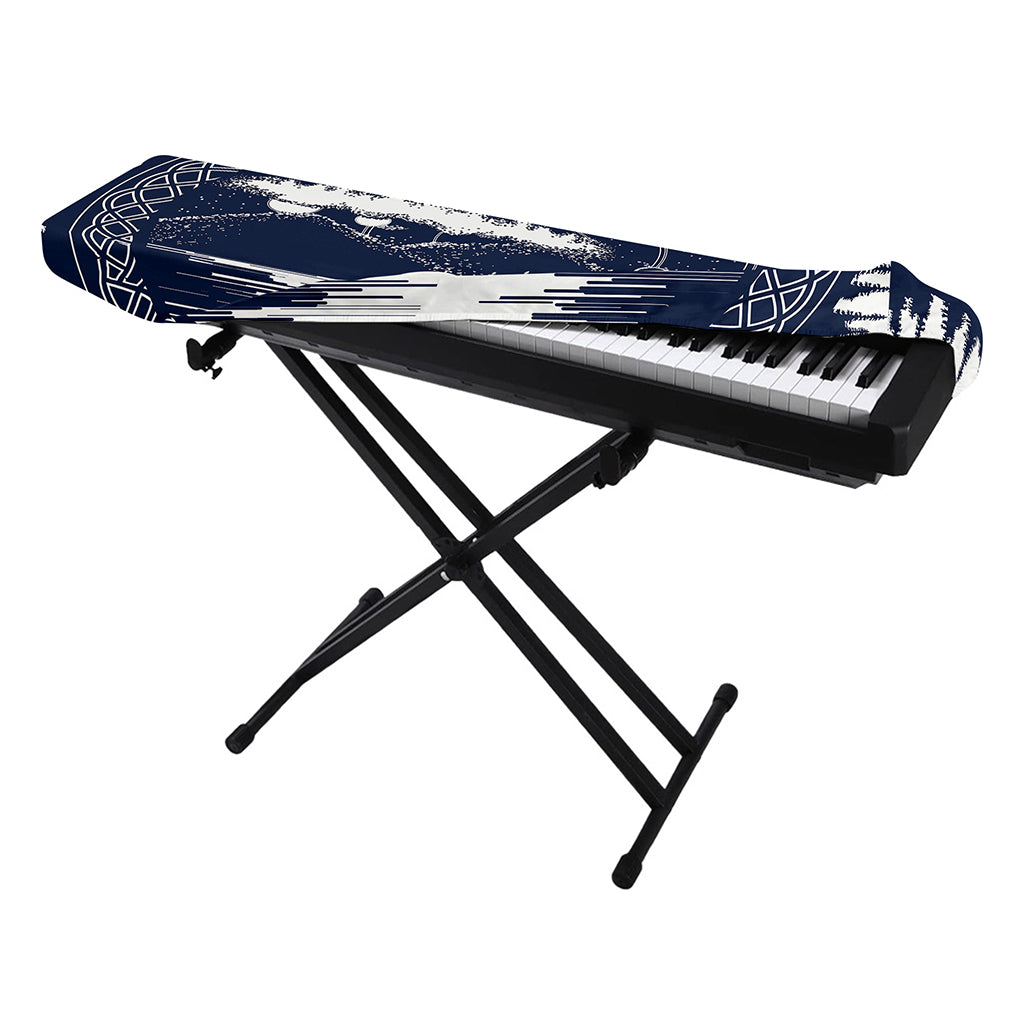 Mystical Lunar Phase Print Piano Keyboard Cover