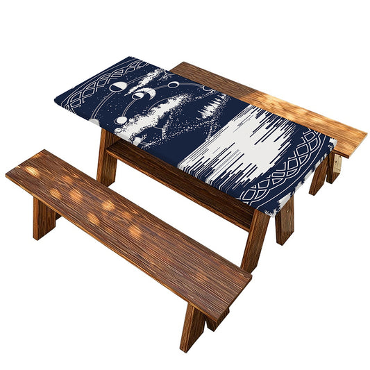 Mystical Lunar Phase Print Picnic Table Cover