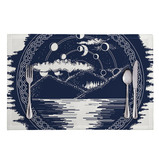 Mystical Lunar Phase Print Placemat
