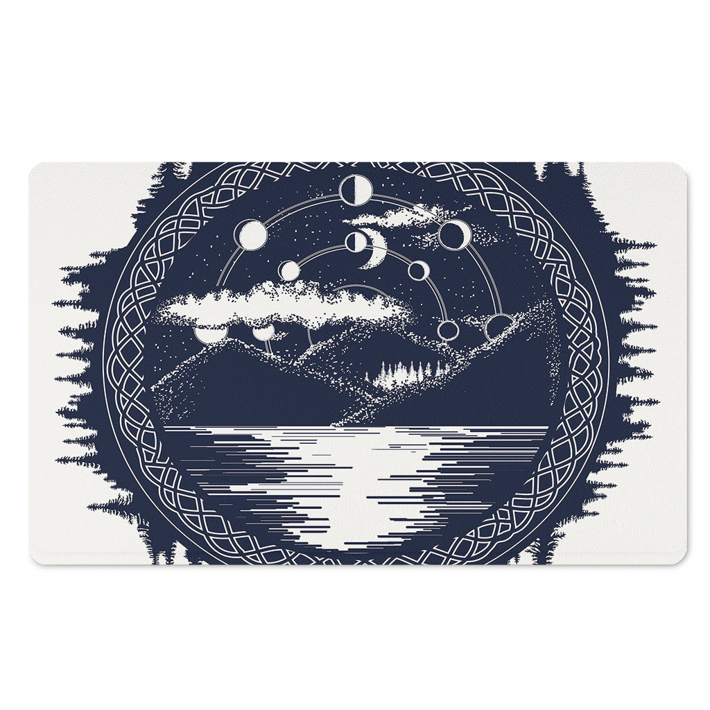Mystical Lunar Phase Print Polyester Doormat