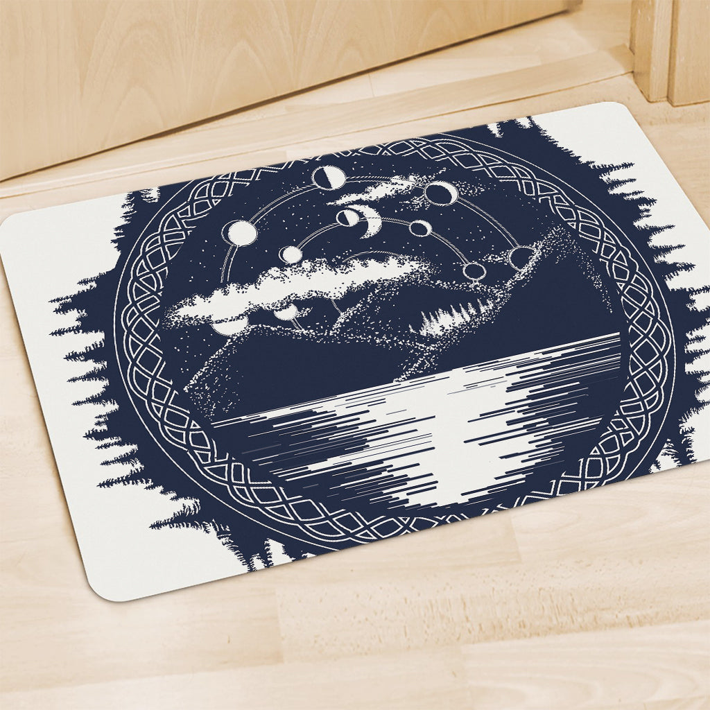 Mystical Lunar Phase Print Polyester Doormat