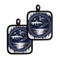 Mystical Lunar Phase Print Pot Holders