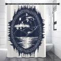 Mystical Lunar Phase Print Premium Shower Curtain