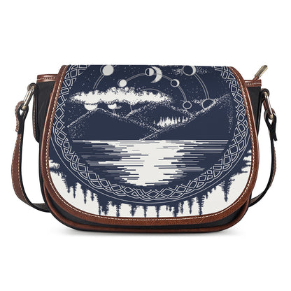 Mystical Lunar Phase Print Saddle Bag