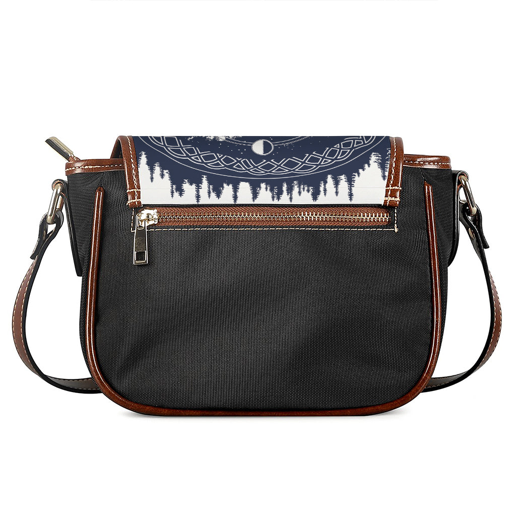 Mystical Lunar Phase Print Saddle Bag