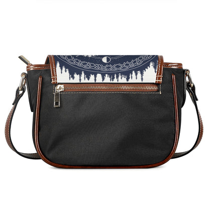 Mystical Lunar Phase Print Saddle Bag