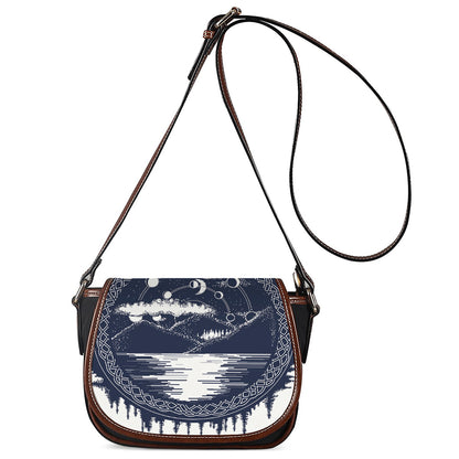 Mystical Lunar Phase Print Saddle Bag
